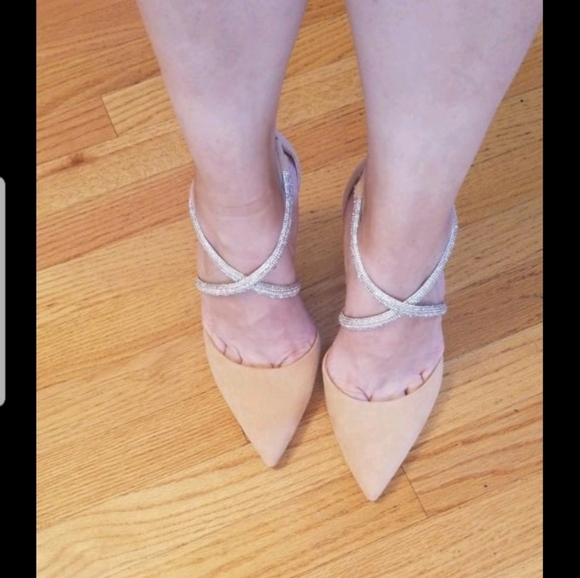 Jessica Simpson Tan Rhinestone Strap Sexy Heels 8.5 - Picture 10 of 12